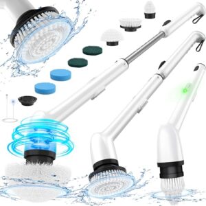 Elektrische Reinigungsbürste, IPX7-Wasserdichte & 3 Grifflängen, Weiß