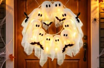 Halloween Deko Geist, Halloween Decorations, Halloween Türkranz Fenster
