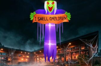 Danxilu 3,6m XXL Halloween Aufblasbare Schwebende Hexe Outdoor Deko