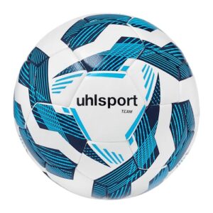 uhlsport Fußball Team-Fußbälle – langlebige Trainingsbälle für das Mannschaftstraining – Fußball für Kinder und Erwachene, Größe 3, Größe 4 und Größe 5, weiß/Marine/eisblau