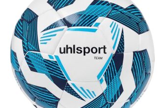 uhlsport Fußball Team-Fußbälle – langlebige Trainingsbälle für das Mannschaftstraining – Fußball für Kinder und Erwachene, Größe 3, Größe 4 und Größe 5, weiß/Marine/eisblau
