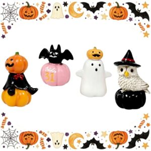 WGXIA süße Halloween Geister deko Figuren niedlich Kürbis Fledermaus Eule