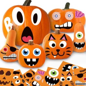 Kürbis Aufkleber, 24 Stücke Halloween Deko Kürbis Sticker Halloween Basteln