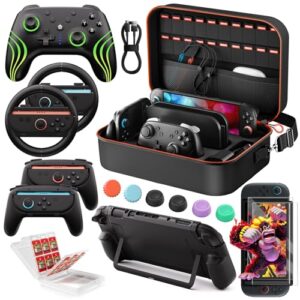 COOWPS Switch 2 Pro Controller Zubehör-Bundle 17-in-1, Transporttasche
