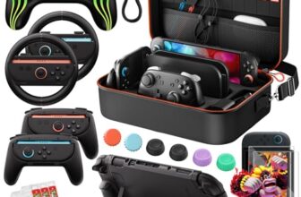 COOWPS Switch 2 Pro Controller Zubehör-Bundle 17-in-1, Transporttasche