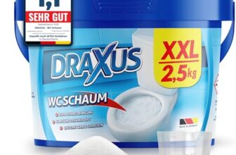 DRAXUS WC Schaum im XXL Pack (2,5kg), Extra Stark, WC Reiniger entfernt kraftvoll Kalk & Urinstein, Sorgt für Glanz und frischen Duft