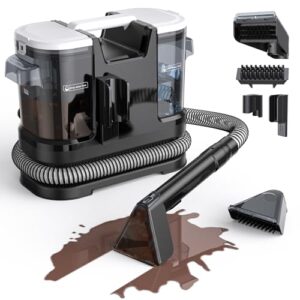 Polsterreiniger Gerät Nasssauger, 20kPa 600W, Verbesserte Version, Teppichreiniger Waschsauger Fleckenreiniger mit großem Tank & langem Kabel für Teppich, Sofa, Polster, Treppen, Auto, Vorleger