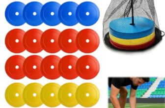 Msauifncp 30er Set Flache Markierungsscheiben Fussball HüTchen mit Ständer