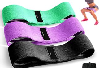 Fitnessbänder Stricken, Resistance Bands Widerstandsbänder, Yogagürtel Rutsch & Schweißfest, Gymnastikgürtel, Hüft, Beintraining, Krafttraining und Klimmzüge (Grün, Lila, Schwarz)