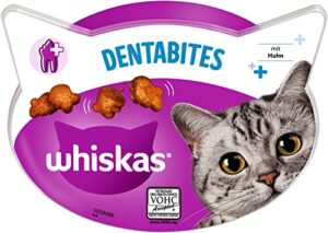 Whiskas Dentabites Zahnpflegesnacks für Katzen mit Huhn, 8x40g (8 Packungen) – unterschiedliche Produktverpackungen erhältlich