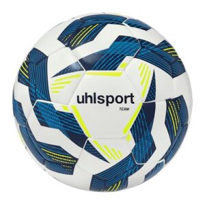 uhlsport Fußball Team-Fußbälle – langlebige Trainingsbälle für das Mannschaftstraining – Fußball für Kinder und Erwachene, Größe 3, Größe 4 und Größe 5, weiß/Marine/Fluo gelb