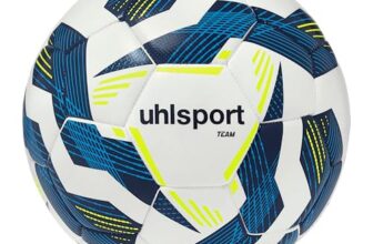 uhlsport Fußball Team-Fußbälle – langlebige Trainingsbälle für das Mannschaftstraining – Fußball für Kinder und Erwachene, Größe 3, Größe 4 und Größe 5, weiß/Marine/Fluo gelb
