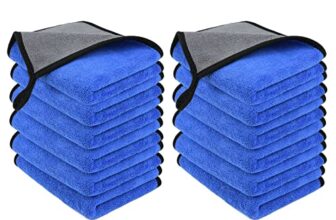 URAQT Mikrofasertücher Auto,12 PCS 500GSM Mikrofasertücher Multifunktionales Motorrad Fusselfreie Handtuch, Reinigungstuch Microfasertuch für Auto Haushalt Küche Fenster – 30x40CM
