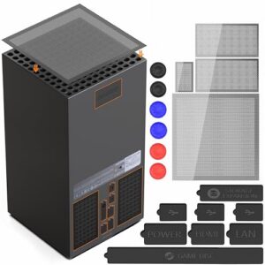 GAMSURFING Staubfilter für Xbox Serie X Konsole- 8 Silikon Staubstopfen und 4 PVC Meshs Set, Anti-Dust Vent Cover Staubdichtes Case X-Series X Zubehör, Schwarz