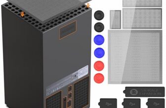 GAMSURFING Staubfilter für Xbox Serie X Konsole- 8 Silikon Staubstopfen und 4 PVC Meshs Set, Anti-Dust Vent Cover Staubdichtes Case X-Series X Zubehör, Schwarz