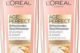 L’Oréal Paris Gesichtsreinigung, Erfrischendes Gesichtswasser zur Reinigung und Pflege, Für reife Haut, Age Perfect, 1 x 200 ml (Packung mit 2)