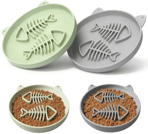 Zonopy Katzennapf für langsames Fressen, 2 Stück, Silikon-Katzennapf, langsames Füttern, ideal für Trocken- und Nassfutter, leicht zu reinigen, interaktives Puzzle-Spielzeug für
