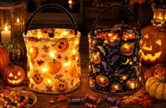 Halloween Kürbis Tasche LED – 2pcs Leuchtende Halloween Tasche Kürbis