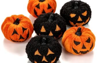 Halloween Deko, 6er Set, Kürbis & Gespenster Deko für Herbstdekoration