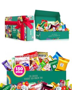 Premium Süßigkeiten Box (150 Stück) – „Gute Laune Box“ als Geschenk Idee oder für die Candy Bar (XXL Naschbox)