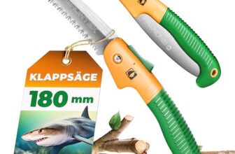 GRÜNTEK HAI 180mm Klappsäge Astsäge – Handsäge, Holzsäge, Baumsäge, Gartensäge, Outdoor Säge & Campingsäge, Taschensäge, klappbar, Säge, Faltsäge, pruning saw, pocket saw