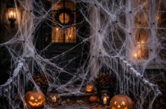 Halloween Deko Spinnennetz 200g mit 40 Spinnen für Innen und Außen Deko
