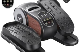 MERACH Untertisch Elektrischer Crosstrainer, Mini Ellipsentrainer für Zuhause mit gebogenem Großdisplay & Fernbedienung, 12 Geschwindigkeiten, Leiser & Tragbarer Pedaltrainer für Senioren & Erwachsene