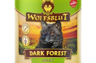 WOLFSBLUT – Dark Forest Adult | Nassfutter mit wertvollen Superfoods für ausgewachsene Hunde. Getreidefreies Alleinfutter ohne Zusatzstoffe in der Dose | 6x800g Wild