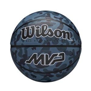 WILSON MVP CAMO Basketball, Aus langlebigem Gummi für All-Surface-Leistung, Erleben Sie verbesserten Grip & Kontrolle, Farbe: Blau, Größe: 7