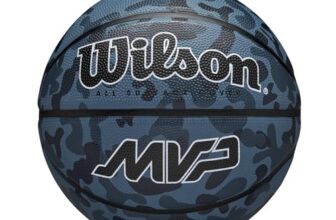 WILSON MVP CAMO Basketball, Aus langlebigem Gummi für All-Surface-Leistung, Erleben Sie verbesserten Grip & Kontrolle, Farbe: Blau, Größe: 7