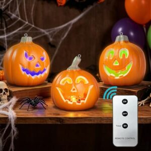 Halloween Deko Kürbis, Halloween Deko Outdoor Indoor, LED Kürbis Herbstdeko