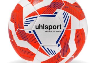 uhlsport Kinder Fußball | Leichter & weicher Fussball für Kinder bis zu 10 Jahren | 290 Ultra Lite Addglue, weiß/Fluo orange/royal