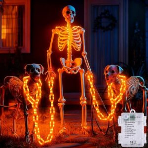 Joomer Orange Halloween Lichterkette Batterie Outdoor Deko 3M 160 LED