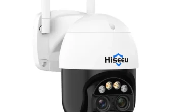 Hiseeu 4MP + 4MP Dual Lens Wifi PTZ IP-Kamera 2.8 + 12mm 8X Zoom CCTV Videoüberwachung Kamera Farbbild Nachtsicht Ai Hum