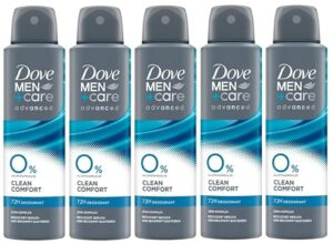 Dove Men+Care advanced 0% Deo-Spray Clean Comfort mit Zink-Komplex und 2-fach Schutz ohne Aluminiumsalze 150 ml (Packung mit 5)