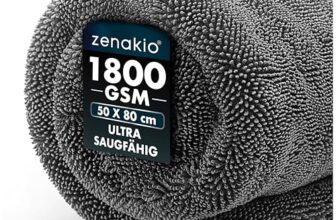 ZENAKIO – Auto Trockentuch 50×80 cm – 1800 GSM – Mikrofasertuch Grau