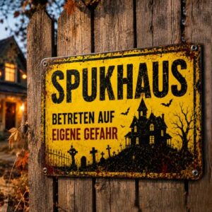 Halloween Deko Outdoor, Halloween Metallschild 20×30 cm