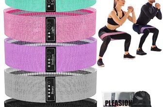 PLEASION Resistance Bands Fitnessband, Fitnessbänder Stoffbänder 5er Set, Widerstandsbänder für Krafttraining Muskelaufbau Hip Beintraining, Gymnastikband für Workout Yoga Pilates