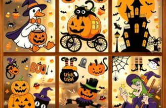 Halloween Fensterbilder, Niedliche Cartoon Halloween Fenster Aufkleber