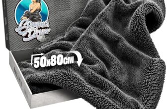 Nuke Guys Gamma Dryer XXL | Ultra saugstarkes Trockentuch 1400 GSM grau 50x80cm | Fusselfrei, abgerundete sanfte Fasern, kratzerfrei, extra groß | Premium Mikrofasertuch für Auto Motorrad Fahrrad