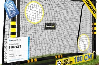 Racetex Fußballtor mit Torwand und Polsterung, Fussballtor Anti-Rost (Tor)