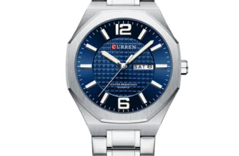 CURREN Herren Edelstahl Quarz Uhr,wasserdicht,mit Kalender,Business Casual Armbanduhr,modisches Design mit Uhrenbox.