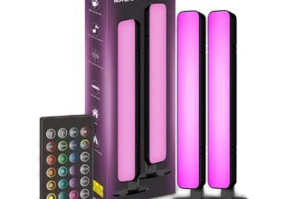 LIXINCORDA RGB-Lichtleiste Rhythmus Pickup Atmosphären Schreibtischlampe mit Fernbedienung für Gaming-Computerzimmer Sch