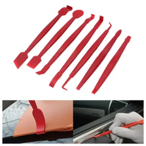 7pc Auto Styling Vinyl Carbon Fiber Window Ice Remover Cleaning Wash Car Scraper With Felt Squeegee Tool Film Wrapping Dropshipp