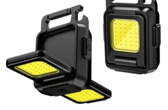 Mini LED-Schlüsselanhänger-Taschenlampe mit doppelter COB-Beleuchtung, mit Magnet, integriertem wiederaufladbarem Akku u