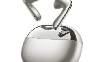 QCY Ailybuds E50 TWS Halbohrstöpsel Bluetooth V6.0 Ohrhörer -50 dB Aktive Geräuschunterdrückung 6-Mikrofonen Anruf-Rausc