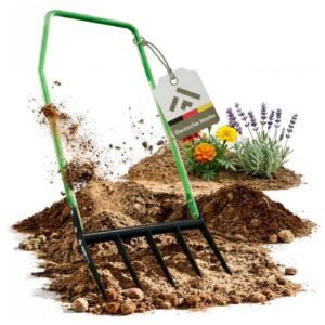 novaterra® Grabegabel 5 Zinken, Broadfork aus Stahl zur Bodenlockerung