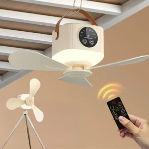IPRee 2 in 1 Tragfan Camping Licht 3600mAh Wiederaufladbarer Außen Campingzelt Fan Neuer Deckenventilator mit Fernbedien