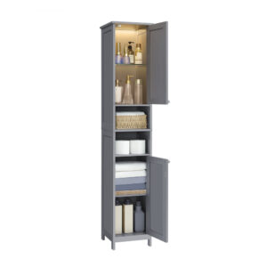 Badezimmerschrank mit Beleuchtung, Taubengrau