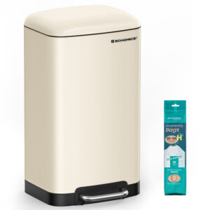 Mülleimer mit Softclose-Funktion, Cremeweiß